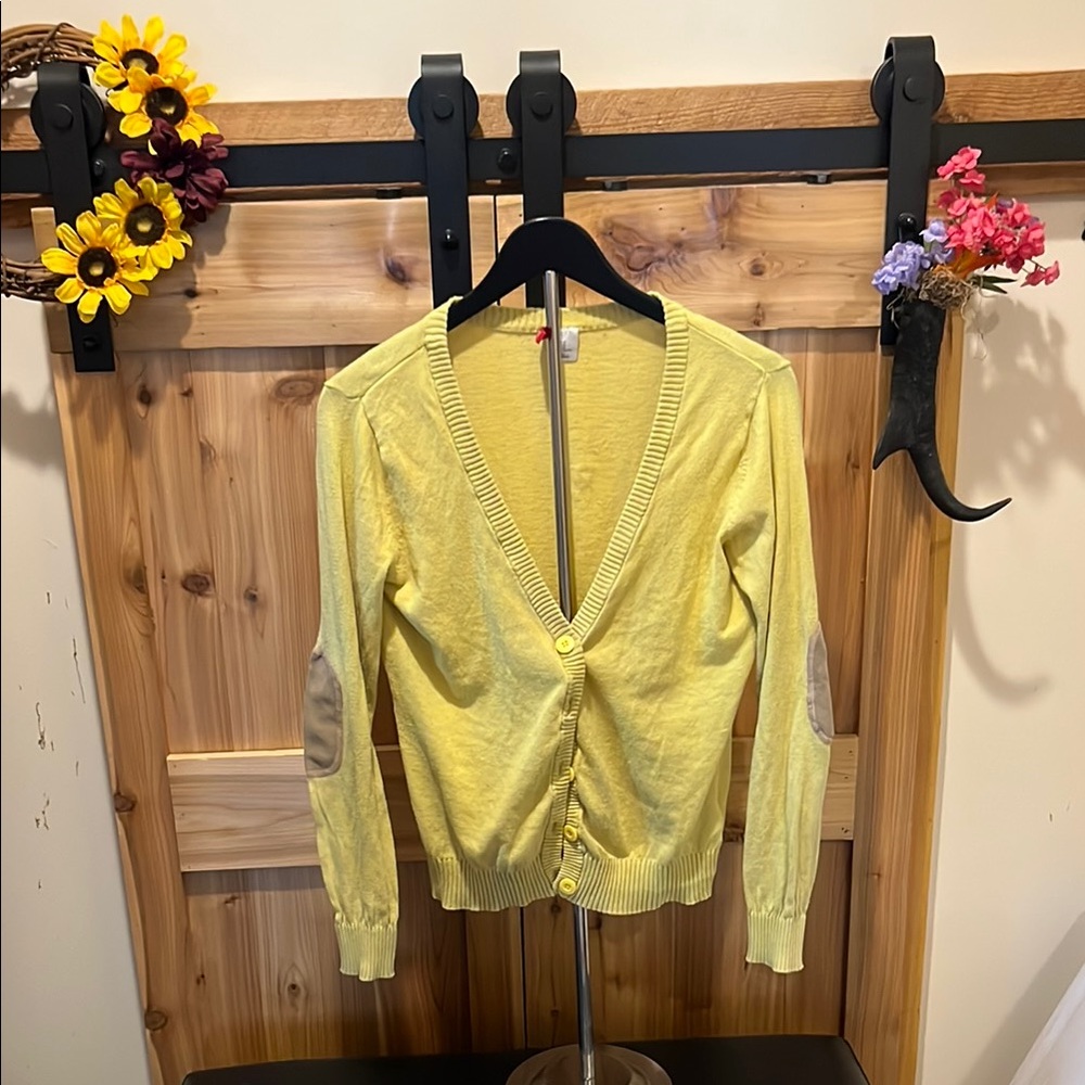 H&M Yellow Green Cardigan Sweater